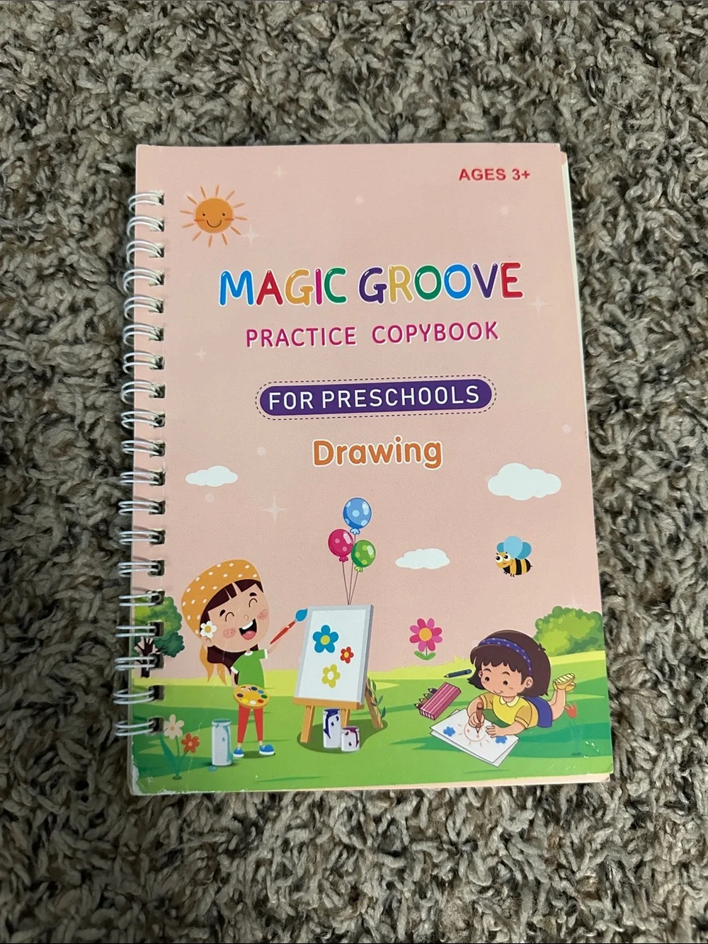 Pink Drawing Practice Copybook for Preschoolers